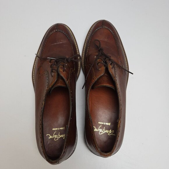 Alan Payne Deer Leather Oxford Split Toe Shoes Handmade 8.5 M Winbley Cognac - Picture 4 of 11